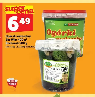 Ogórek małosolny Eko Witt promocja w TOPAZ