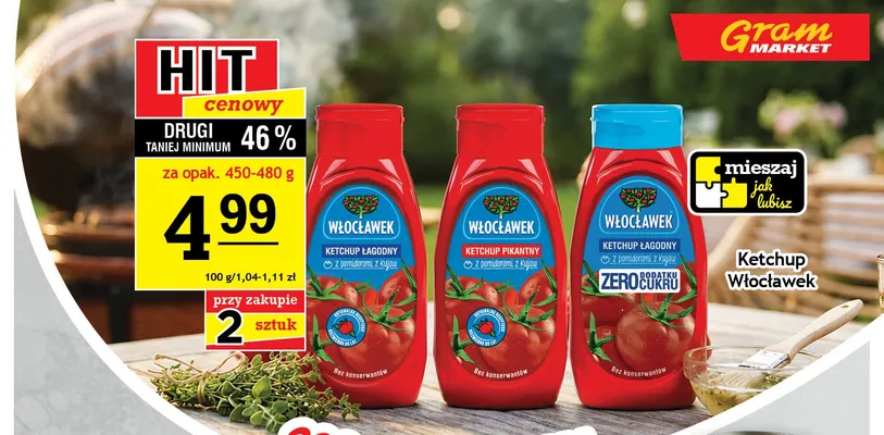 Ketchup łagodny bez dodatku cukru Włocławek promocja w Gram Market