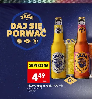Piwo Captain Jack Citrus Tonic promocja w Biedronka