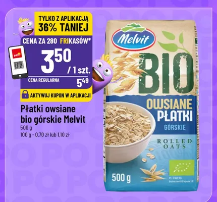 Płatki owsiane bio górskie Melvit promocja w POLOmarket