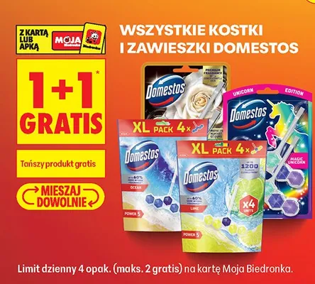 Kostka do WC Domestos Power 5 promocja w Biedronka