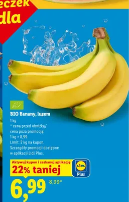Banany BIO luzem promocja w Lidl