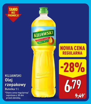 Olej rzepakowy Kujawski promocja w Aldi