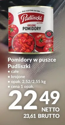 Pomidory w puszce Pudliszki całe promocja w Makro