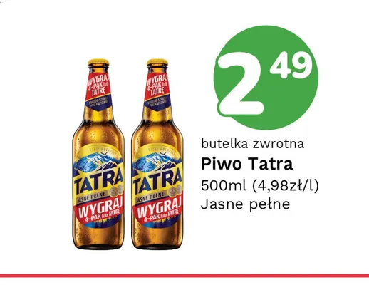 Piwo Tatra Jasne Pełne promocja w Limonka