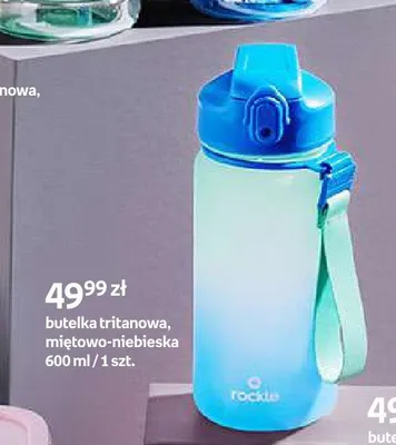 Butelka tritanowa Rockle miętowo-niebieska 600 ml promocja w Empik