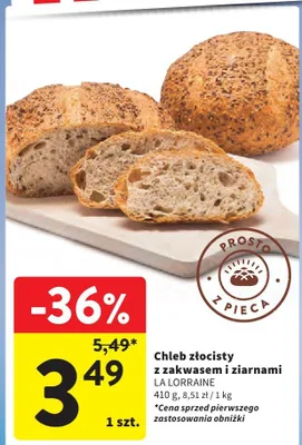 Chleb złocisty z zakwasem i ziarnami promocja w Intermarche