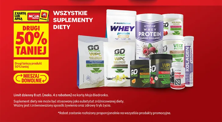 Suplement diety Whey Protein with Marine Collagen Activlab promocja w Biedronka
