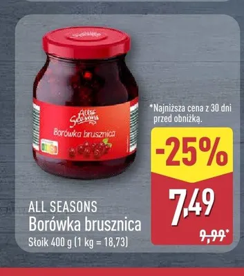 Borówka brusznica All Seasons promocja w Aldi