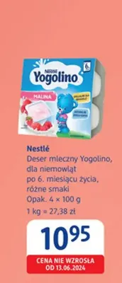 Deser mleczny Nestlé Yogolino malina promocja w Drogerie DM
