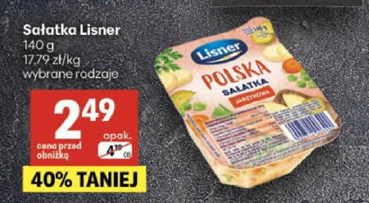 Sałatka jarzynowa Lisner promocja w Delikatesy Centrum