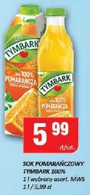 Sok pomarańczowy Tymbark 100% promocja w Chorten