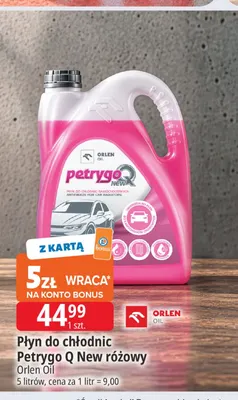 Płyn do chłodnic Petrygo Q New różowy Orlen Oil promocja w Leclerc