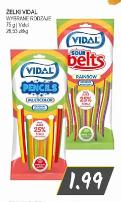 Żelki Vidal Sour Belts Rainbow promocja w Słoneczko