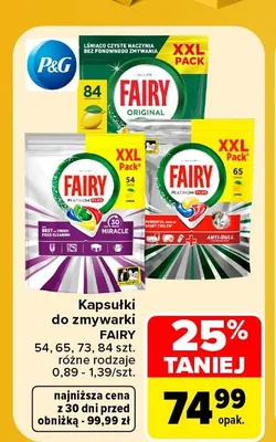 Kapsułki do zmywarki Fairy promocja w Carrefour
