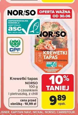 Krewetki tapas z chili Norso promocja w Carrefour