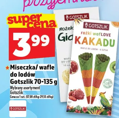 Miseczka do lodów wafle Gotszlik promocja w TOPAZ