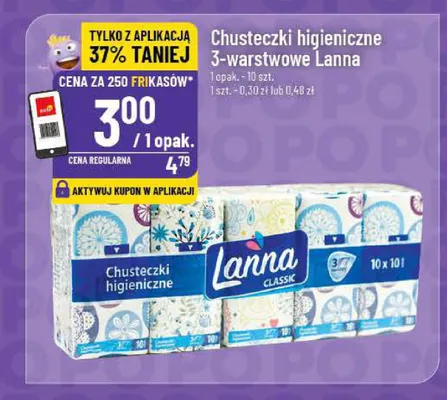 Chusteczki higieniczne 3-warstwowe Lanna Classic promocja w POLOmarket