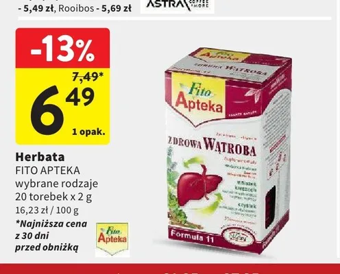 Herbata Fito Apteka Zdrowa Wątroba promocja w Intermarche