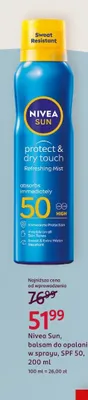 Balsam do opalania w sprayu Nivea Sun Protect & Dry Touch Refreshing Mist SPF 50 promocja w Rossmann