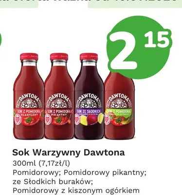 Sok warzywny Dawtona pomidorowy promocja w Limonka