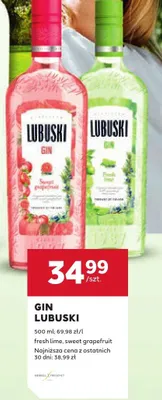 Gin Lubuski fresh lime promocja w Stokrotka