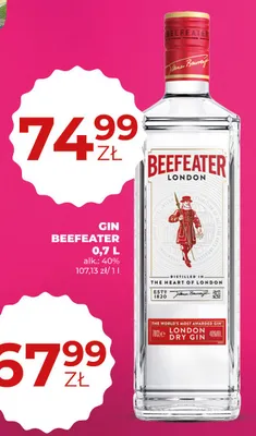 Gin Beefeater London Dry Gin alk. 40% promocja w Duży Ben