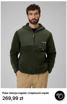 Polar sherpa regular z kapturem męski promocja w 4F