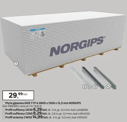 Profil sufitowy CD60 2,6m promocja w Leroy Merlin