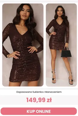 Dopasowana sukienka z marszczeniem Renee promocja w Renee