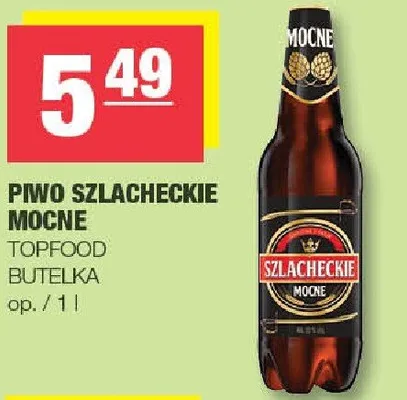 Piwo szlacheckie mocne Topfood butelka promocja w SPAR