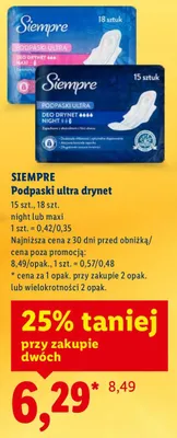 Podpaski ultra drynet night lub maxi promocja w Lidl