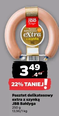 Pasztet delikatesowy parówka z szynką JBB Bałdyga promocja w Netto