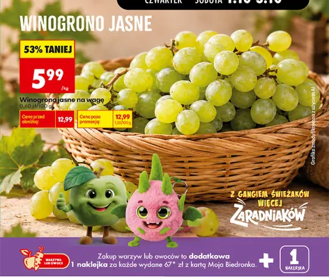 Winogrona jasne promocja w Biedronka