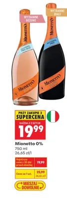 Wino musujące bezalkoholowe Mionetto 0% promocja w Biedronka