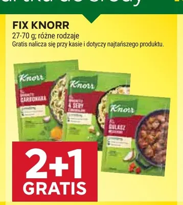 Fix Knorr Spaghetti Carbonara promocja w Stokrotka