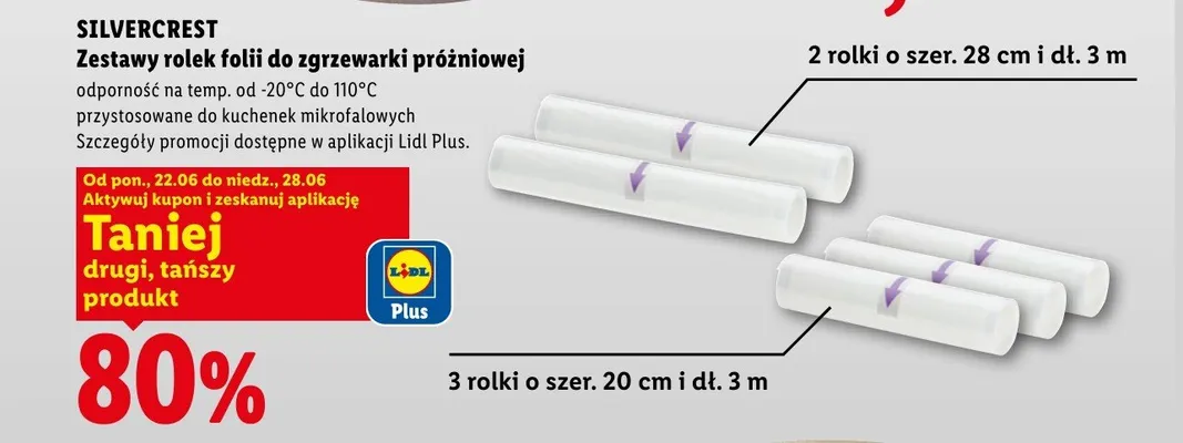 Zestaw rolek folii do zgrzewarki próżniowej Silvercrest 3-pak promocja w Lidl