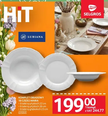 Komplet obiadowy Maria 18 części Lubiana promocja w Selgros