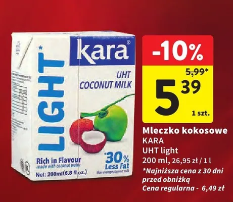 Mleczko kokosowe UHT light promocja w Intermarche