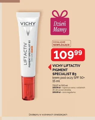 Krem pod oczy VICHY LIFTACTIV PIGMENT SPECIALIST B3 SPF 50+ promocja w Ziko Dermo