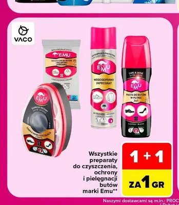 Preparaty do czyszczenia, ochrony i pielęgnacji butów Emu promocja w Carrefour