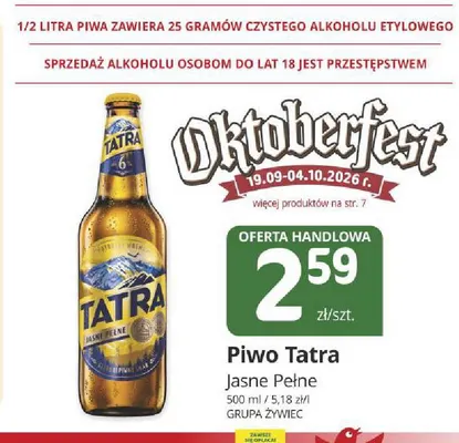 Piwo Tatra promocja w Marketvita