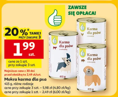 Mokra karma dla psa promocja w Auchan