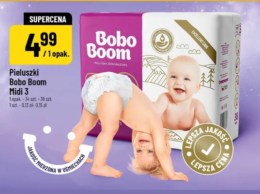 Pieluszki jednorazowe Bobo Boom Midi 3 promocja w POLOmarket