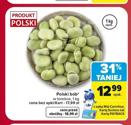 Bób polski w torebce promocja w Carrefour