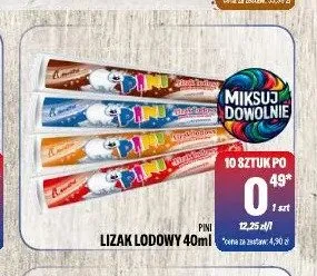 Lizak lodowy Pini promocja w Tomi Markt