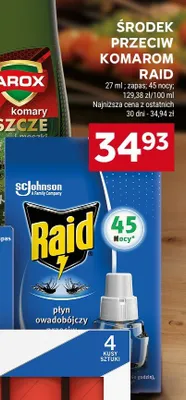 Środek przeciw komarom Raid zapas płyn owadobójczy promocja w Stokrotka