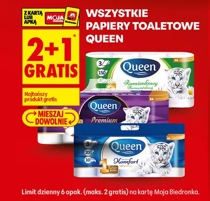 Papier toaletowy Queen Rumiankowy 8-pak promocja w Biedronka