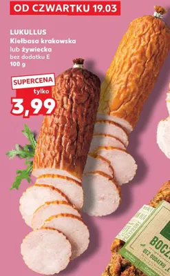 Kiełbasa krakowska lub żywiecka bez dodatku E promocja w Kaufland