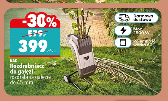 Rozdrabniacz do gałęzi rozdrabnia gałęzie do 45 mm Nac promocja w Biedronka